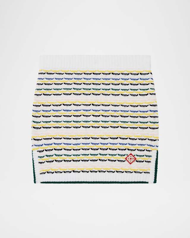 Tuck Stitch Knit Mini Skirt